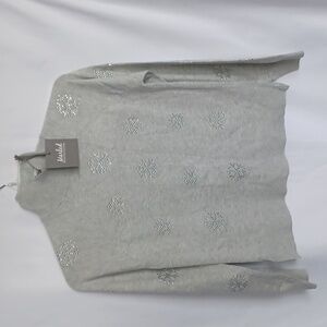 Marled Reunited Clothing lightweight sweater, Rhinestone Snowflake, 18"PTP, 23"L